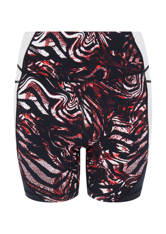 Prowess Print Block Shorts - Red Shadow